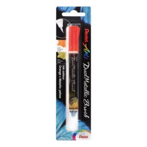 pennarello dual metallic pentel arancio+giallo metallic