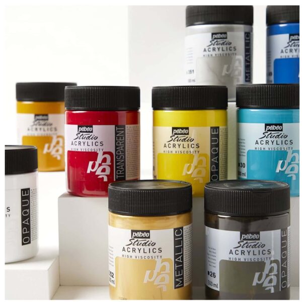 acrilici studio pebeo 500 ml colori per pittura