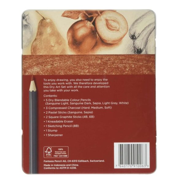 Cofanetto Metallo Starter Dry Art Set – 16 Pezzi per Disegno e Illustrazione