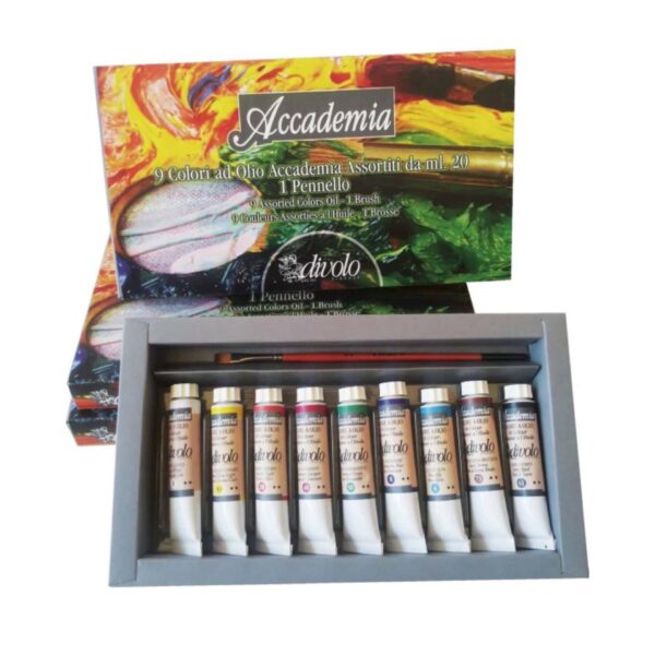 colori ad olio accademia divolo 9 pz
