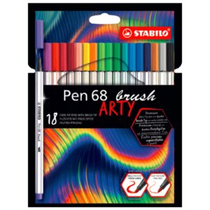 Stabilo pen 68 brush arty confezione 18 colori