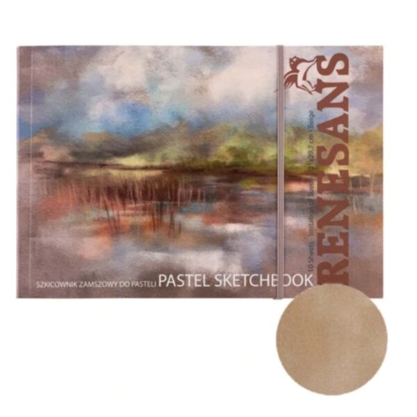 Blocco Renesans Carta Scamosciata A4 per Pastelli – 10 Fogli Beige, Texture Vellutata, Ideale per Tecniche Secche