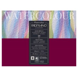 Blocco collato Fabriano Watercolour grana fine 20 fogli 30x40 cm - 200 g