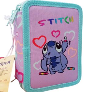 Astuccio Scuola 3 Scomparti Stitch completo Maricart