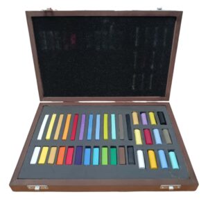 Cassetta in Legno Pastelli Secchi Soft Divolo – Set 36 Pezzi per Artisti, Idea Regalo Creativa