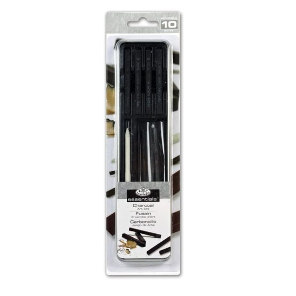 Set Artistico a Carboncino Royal & Langnickel Mini Tin – 9 Pezzi in Latta Compatta per Schizzi Professionali