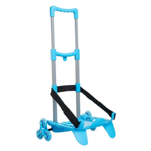Carrellino Seven® BE BOX Trolley 3 Ruote – Pieghevole, Leggero e Robusto per Zaino Scuola celeste