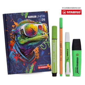 diario scuola tinta unita con accessori stabilo drago 2025-26