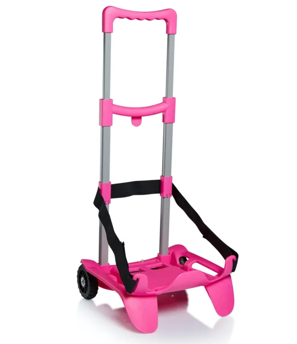 Carrellino Seven® BE BOX Trolley 3 Ruote – Pieghevole, Leggero e Robusto per Zaino Scuola rosa