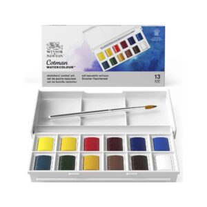 Acquerelli Winsor Newton cotman Set 12 pezzi Mezzi Godet