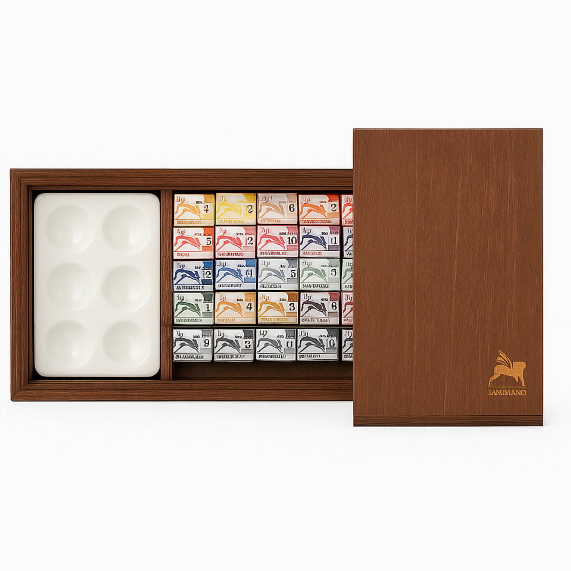 scatola in legno con acquerelli renesans 25 pezzi mezzo gode con tavolozza in ceramica scatola in legno con acquerelli renesans 25 pezzi mezzo gode con tavolozza in ceramica