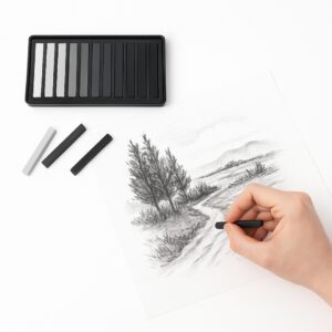 Pastelli Secchi Scala di Grigi Divolo disegno