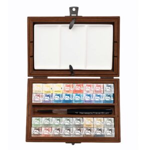 Set Acquerelli Professionali Renesans 36 scatola in legno con tavolozza in ceramica