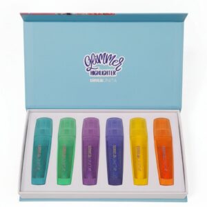 scatola 6 Evidenziatori tintaunita glitterati pastello