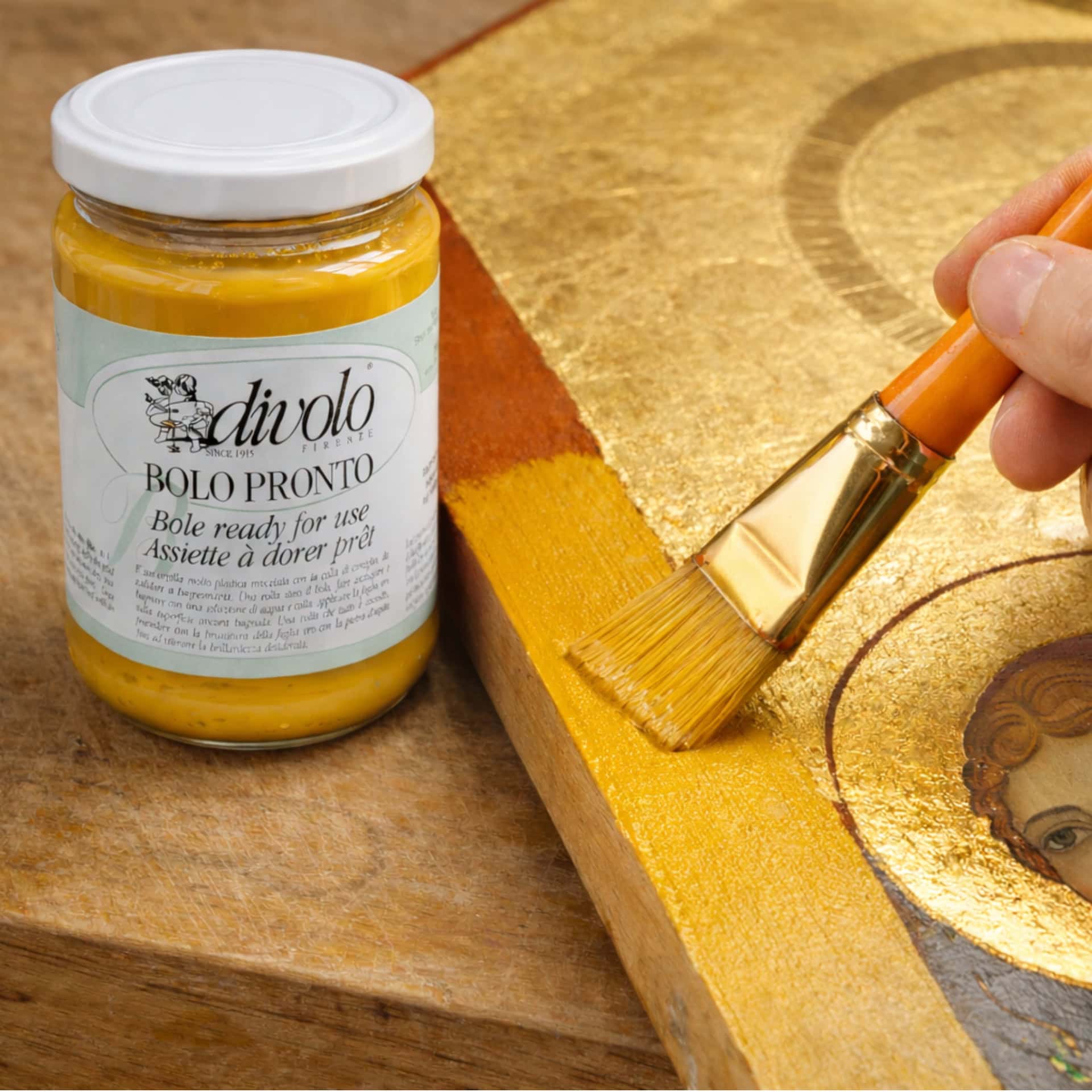 Bolo giallo per doratura Divolo pronto all’utilizzo Bolo giallo per doratura Divolo pronto all'utilizzo
