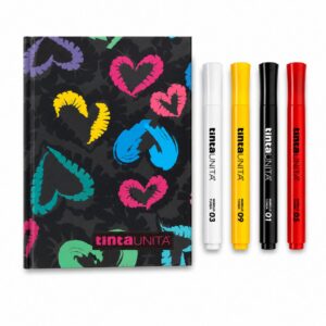 diario scuola tinta unita girl bambina con art marker 2026/27 colore cuori